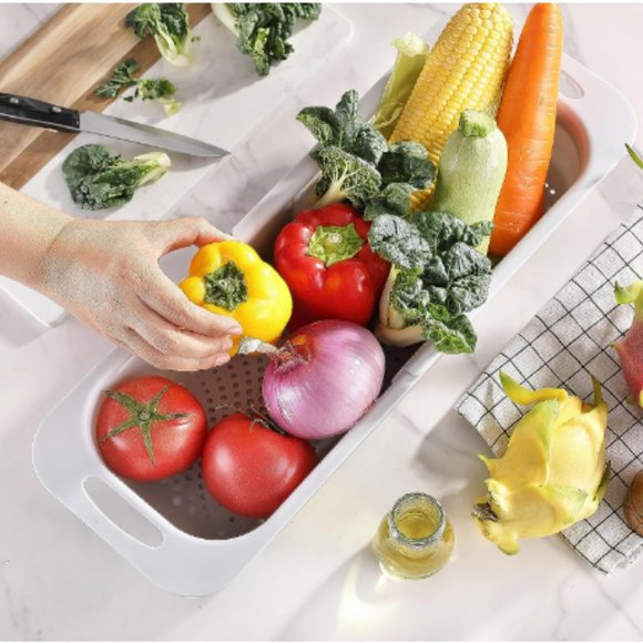 Extendable / Collapsible Colander - Strainer Over the Sink  (Lt. Grey) - Picture 8 of 12